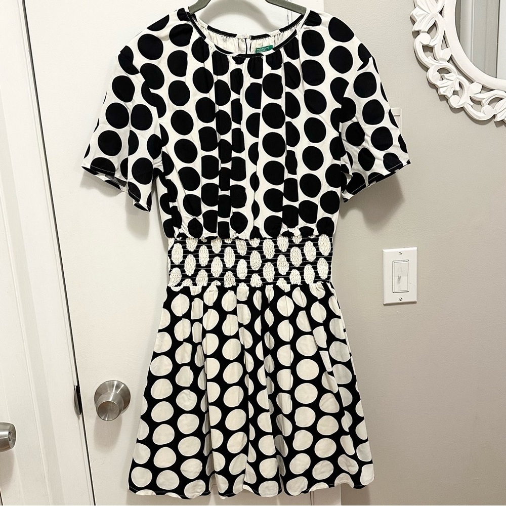 United Colors of Benetton Flowy Fun Polka Dot Dress Girls 3XL 13-14Y Short Slv